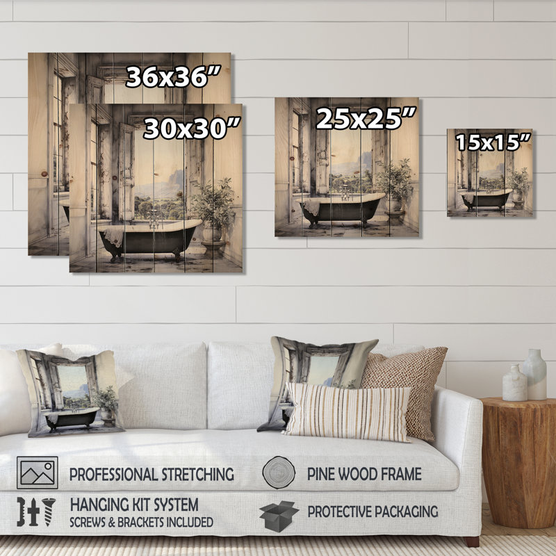 Hazelene - Illustration murale en bois sur bois de pin naturel, H 15 po x l 15 po