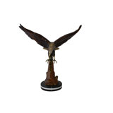 Eagle Flying And Looking Down For Prey Bronze Statue Size: 29" X 17" X 28"H