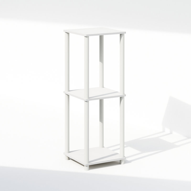Ensemble de 2 étagères à livres, bibliothèque empilable, bibliothèque facile à assembler, 13,4 x 13,4 x 20, pour salon, chambre à coucher, bureau à domicile, blanc / blanc Furinno
