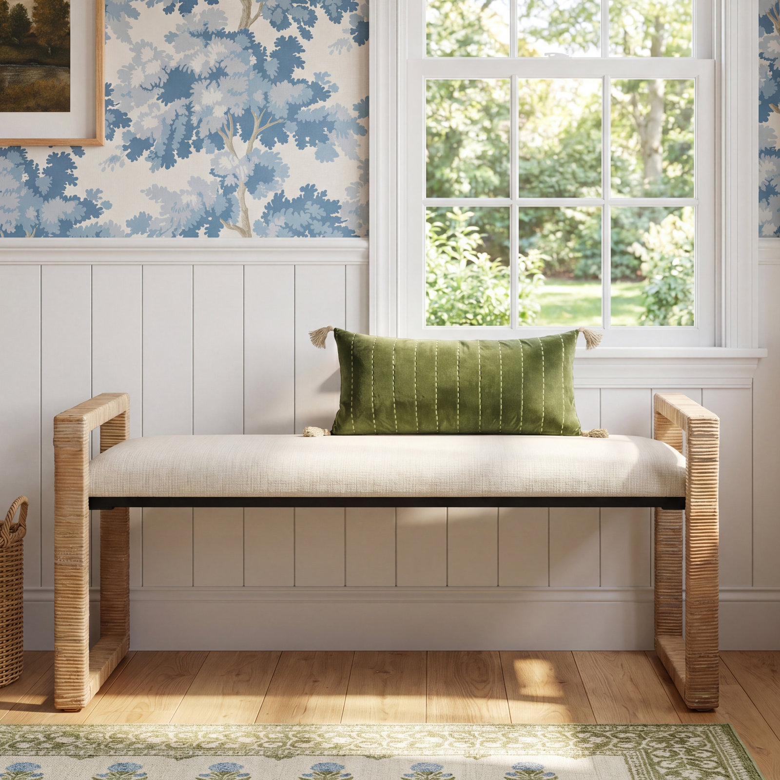 Carlacia 48" Rattan Bench