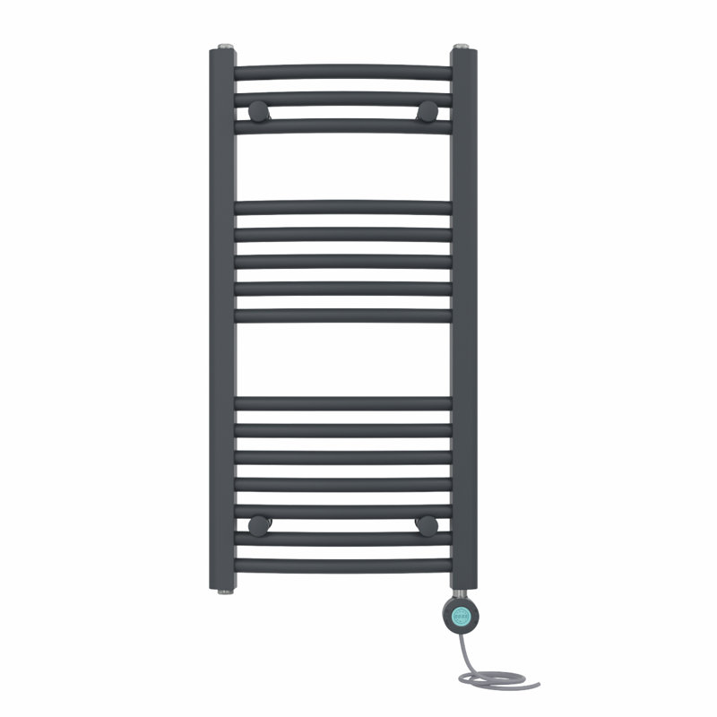Curved Towel Rail Heated Towel Rails, 80" H x 40" W x 4.5" D, Anthracite