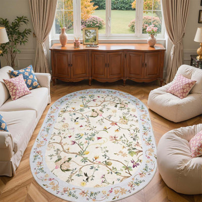 Tapis floral chinois rétro antidérapant