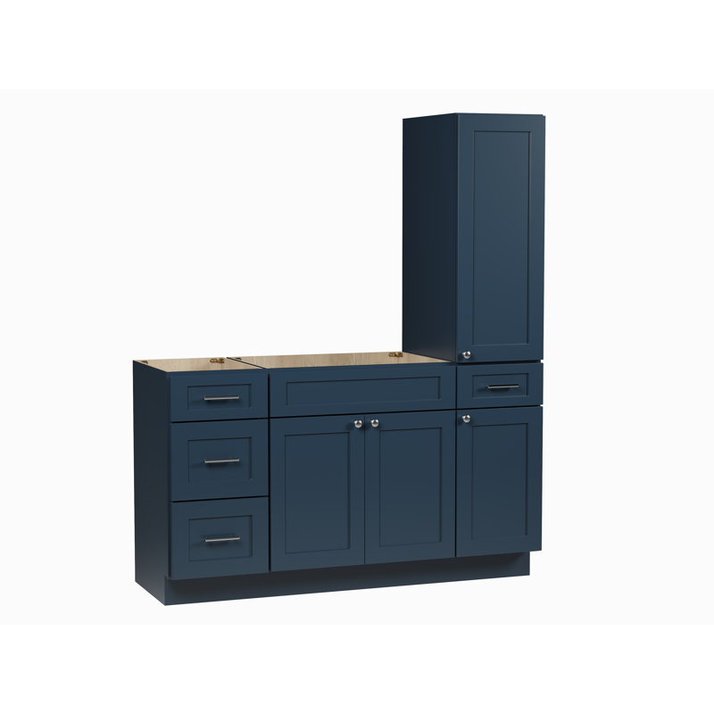 Meuble-lavabo simple 60 po Disar, Bleu