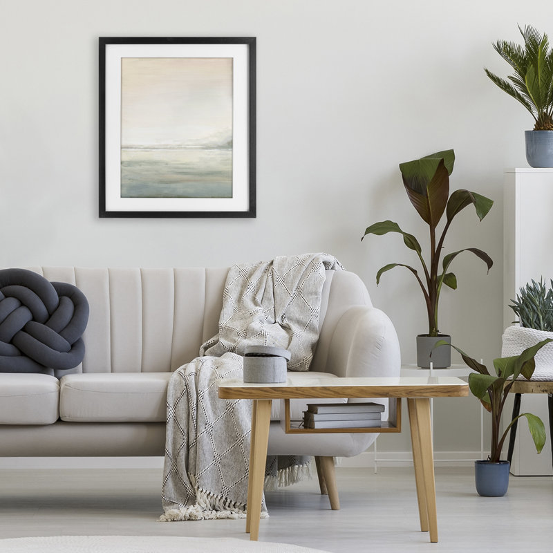 «Light Fog Atmosphere», reproduction sous verre encadrée, design par Patricia Pinto, H 21 po x l 17 po, Cadre noir minuit