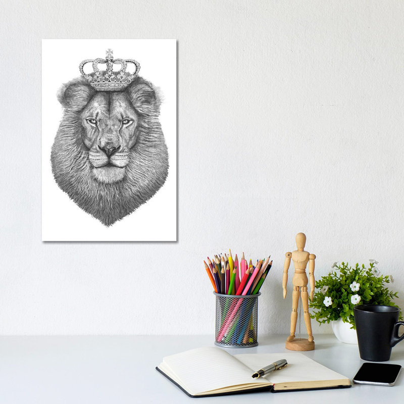 The Lion King by Valeriya Korenkova - Wrapped Canvas Print, 30.48cm H x 20.32cm W