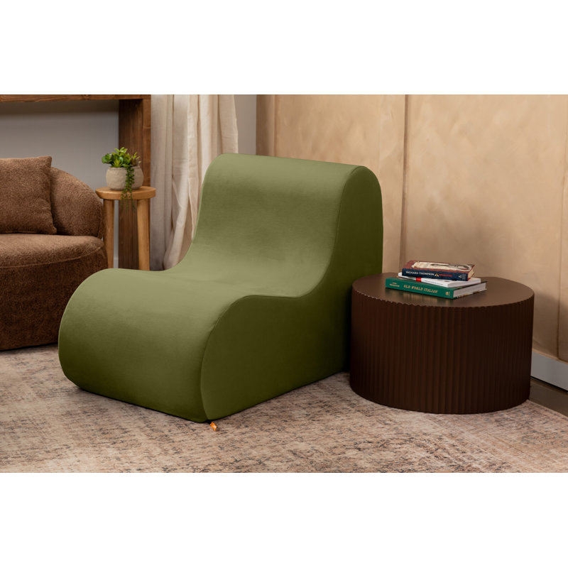 Fauteuil d'appoint en L Syera, Velours vert