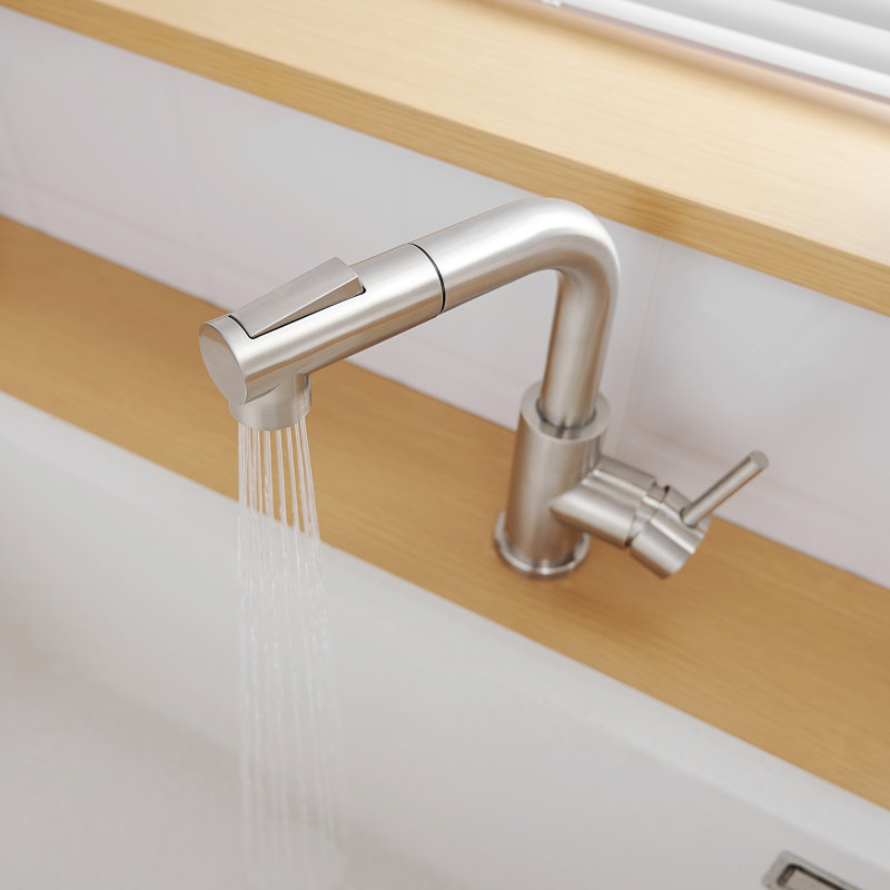 GAWEZA Pull Out Kitchen Faucet, Brushed Nickel