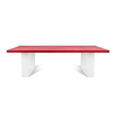 Oak Rectangular Wood Top Dining Table with Steel Base