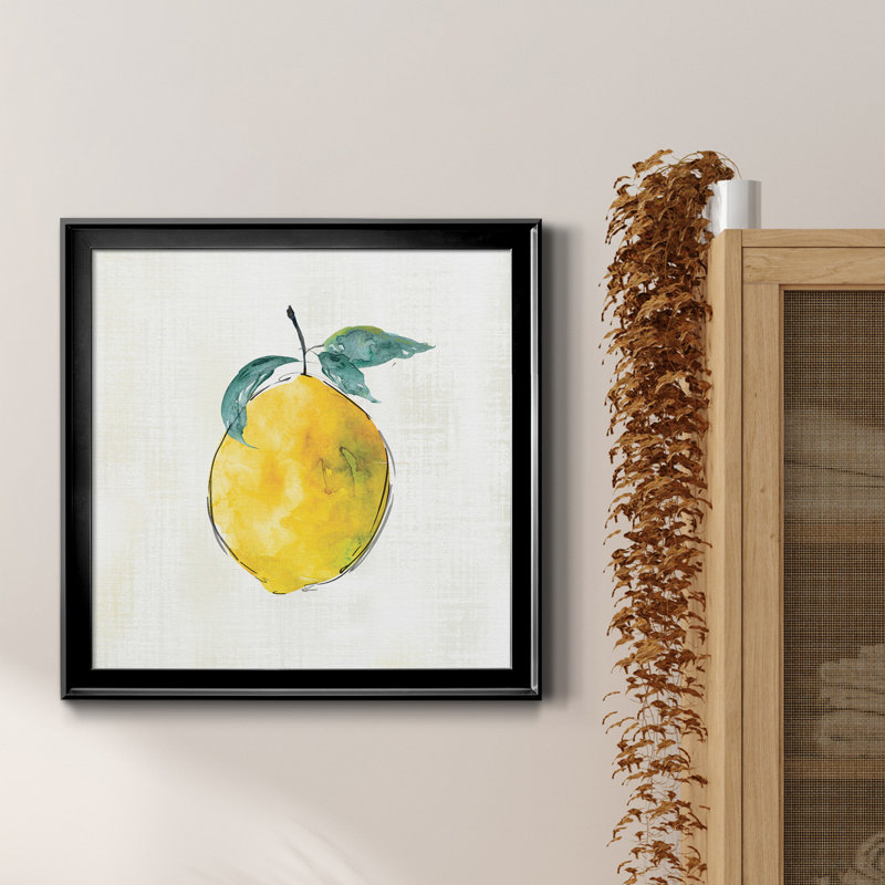 Happy Lemon - Reproduction d'art sur toile encadrée, H 17,5 po x l 17,5 po x P 1,5 po, Cadre noir