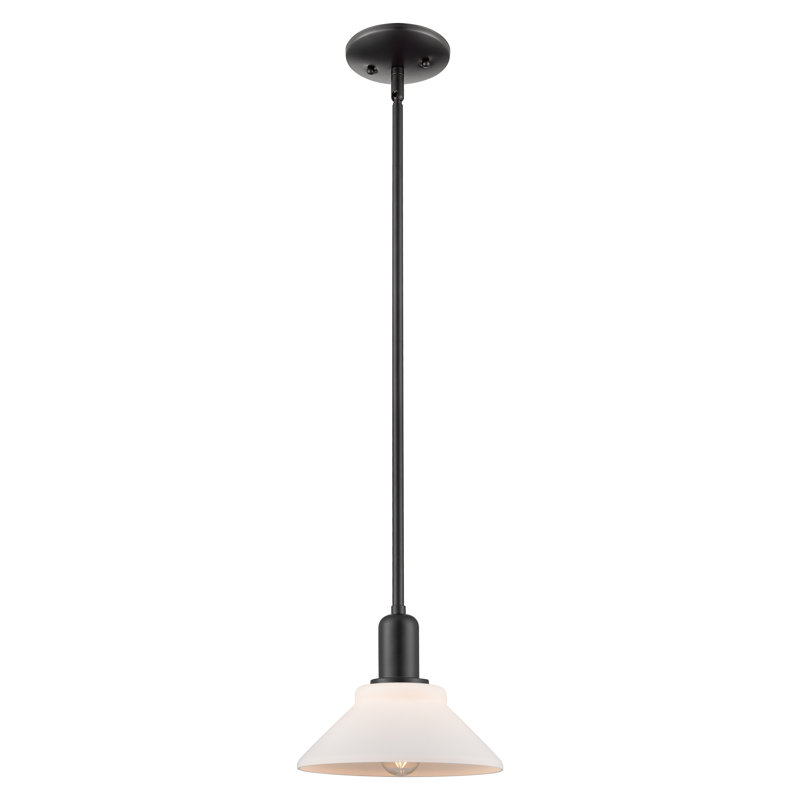 Arcadia - Orwell - Mini-luminaire suspendu avec tige 8 lumières 1 lumière, Noir mat, Blanc mat