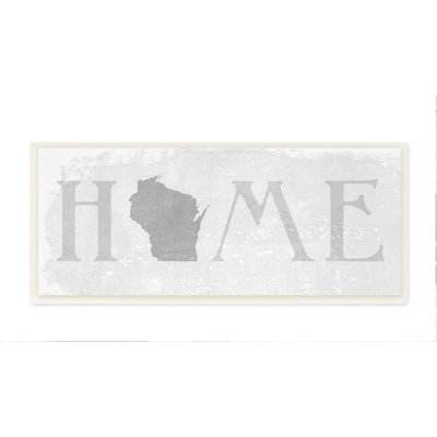 " Wisconsin Home State Map Neutral Textured Word Design "