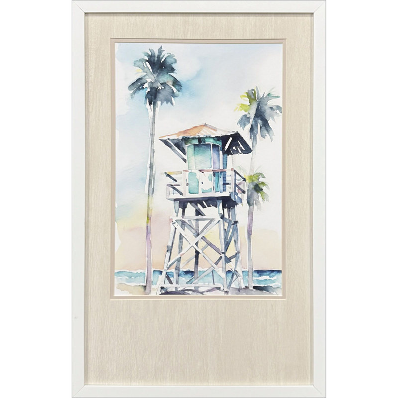 Boho Beachy, art encadré bleu
