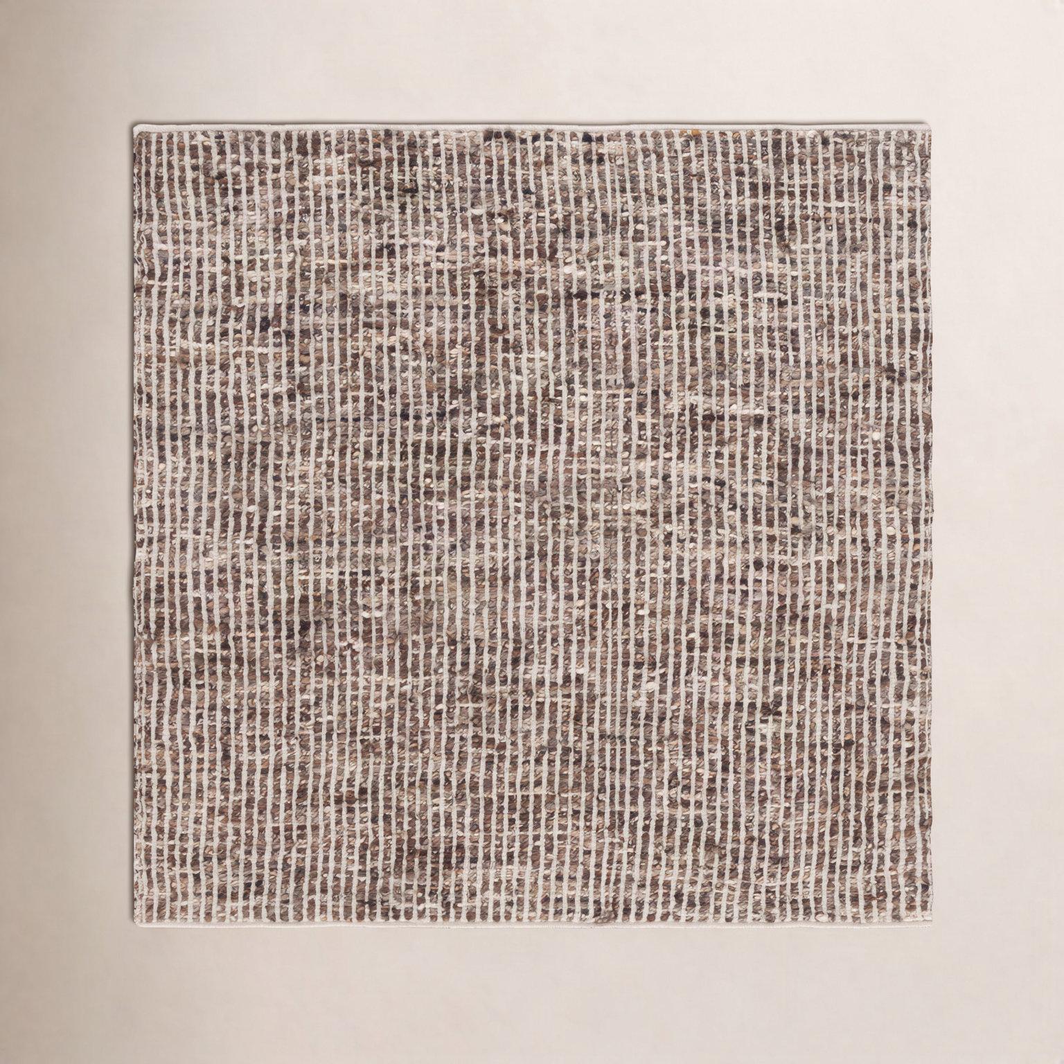 Murdock Ivory Taupe Jute Rug, Square 6'