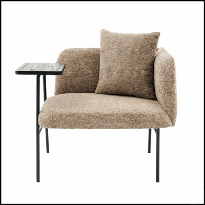 Fauteuil de détente Leisure Lounge avec petite table, coussin de dossier et poches latérales, idéal pour un confort et un style de vie modernes.