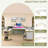  U-Shaped Desk With Power Outlets & LED Lights, Reversible Computer Desk With Storage Drawers & Shelves-1438347760