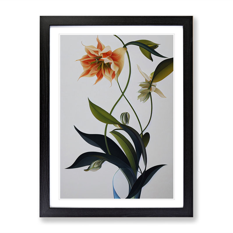 Flower Portrait No.2 - Framed Print, Black, 64cm H x 46cm W