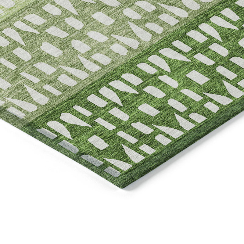 Tapis intérieur / extérieur vert lavable 9 pi x 12 pi vert sauge