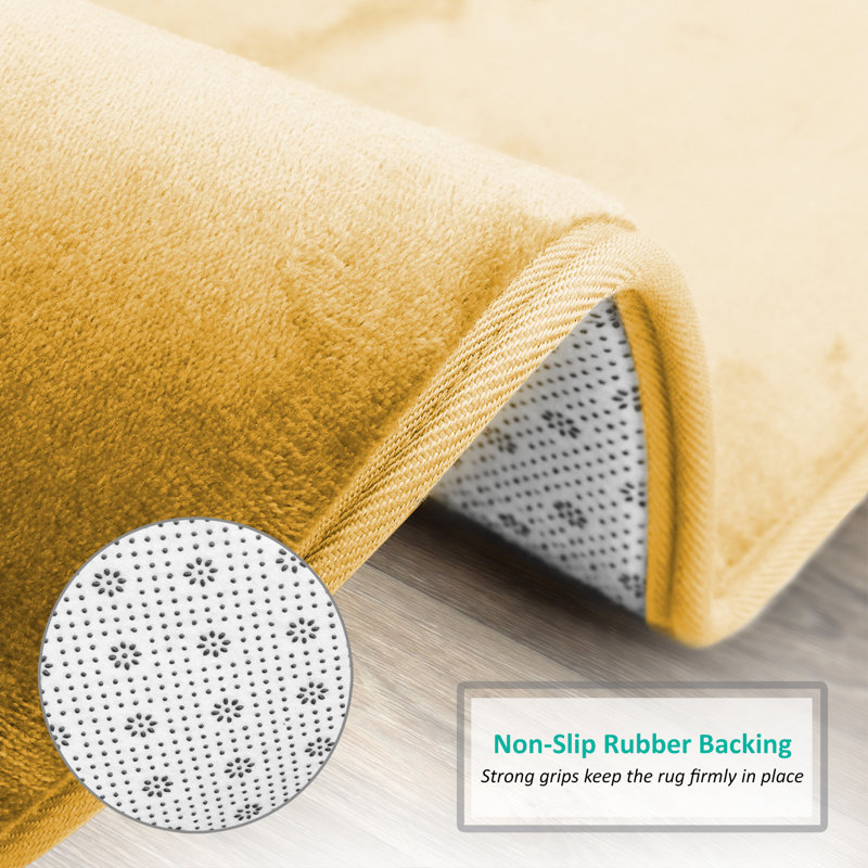 Ultra Soft and Absorbent Memory Foam Bath Rug Set with Non-Slip Backing, Large: 32" L x 20" W, Camel/Gold