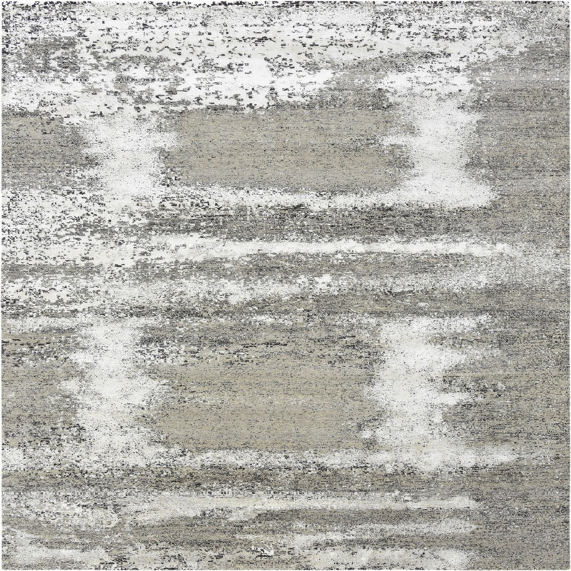 Tapis blanc / gris Cabriales, Carré 6 pi