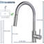Robinet d'évier de cuisine en nickel brossé avec douchette extractible-124794803