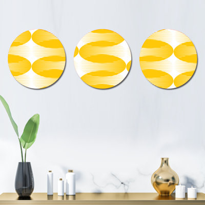 Abstrait rétro, motif géométrique IV - ensemble de 3 décorations murales