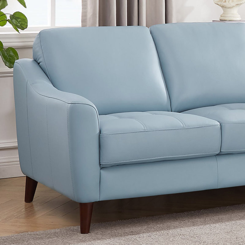 Canapé moderne en cuir Ersa, Bleu