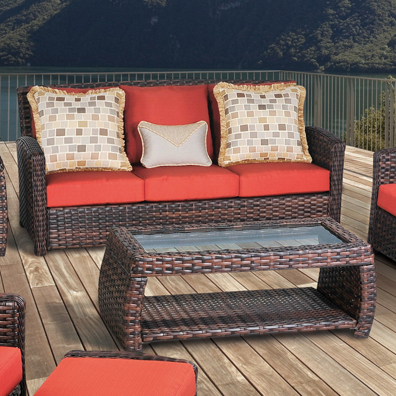 Canapé avec coussin Mcconnaughy, Outdura® kaki