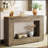 47” Farmhouse Console Table with Storage – Narrow Rustic Entryway Table with Open Shelf, Industrial Accent for Modern Interiors