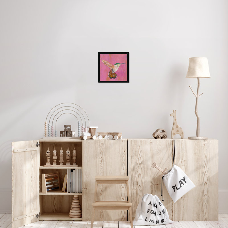 Sweet Hummingbird I by Mehmet Altug - Painting, Black Framed Paper Print, 34cm H x 34cm W