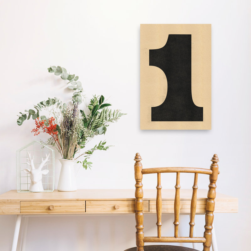 «Bold Number One», art mural moderne classique audacieux, 24" H x 16" W