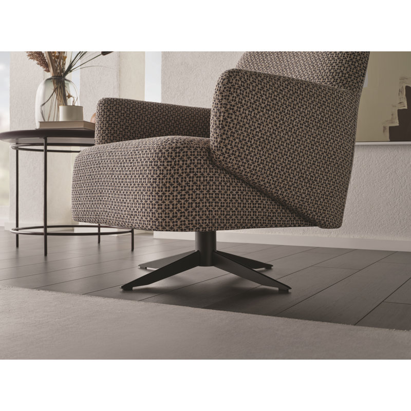 Fauteuil pivotant Parma en tissu performant noir