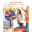 Roue de 24 pouces, 14 roues pivotantes avec support, roulette Win Fortune à hauteur réglable avec 2 marqueurs, 6 couleurs, assemblage facile, pour le Carnaval de la fête