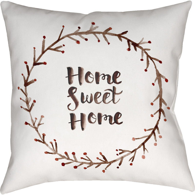 Floral Outdoor Throw Pillow, 18" H x 18" W x 4" D, White
