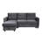 Hudson 83" Dark Gray Velvet Reversible Sleeper Sectional Sofa With Storage Chaise