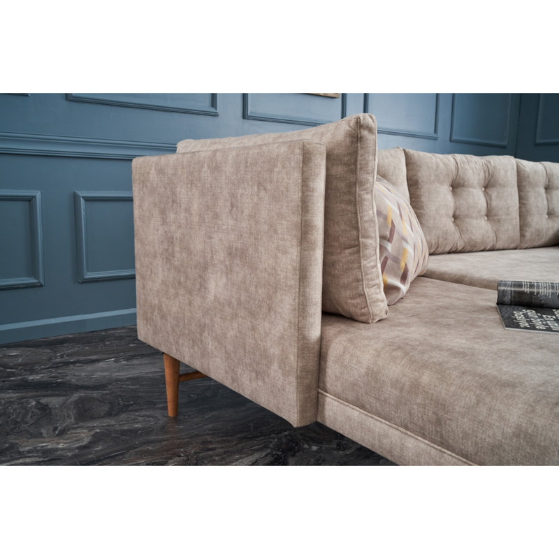 Canapé modulaire Edony, 100 % polyester crème
