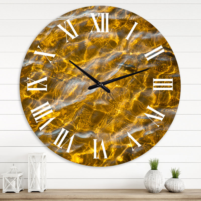 Reflet de l'eau de mer sur le plancher de sable - horloge murale moderne, Grand