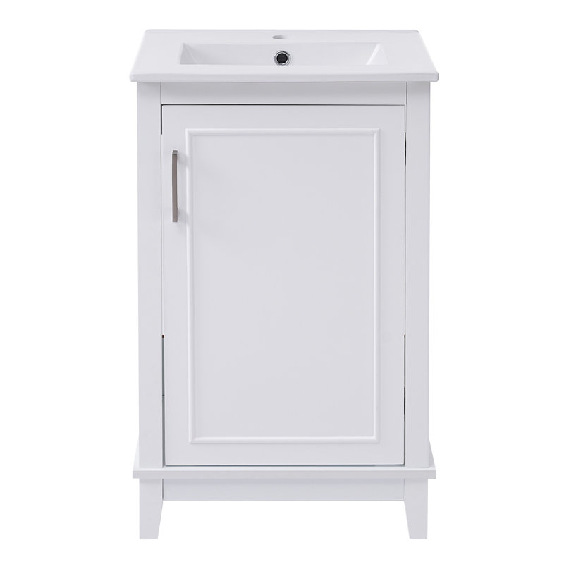 Stylish Bathroom Vanity With Ceramic Basin And Ample Storage, Perfect For Organized And Functional Bathrooms., White