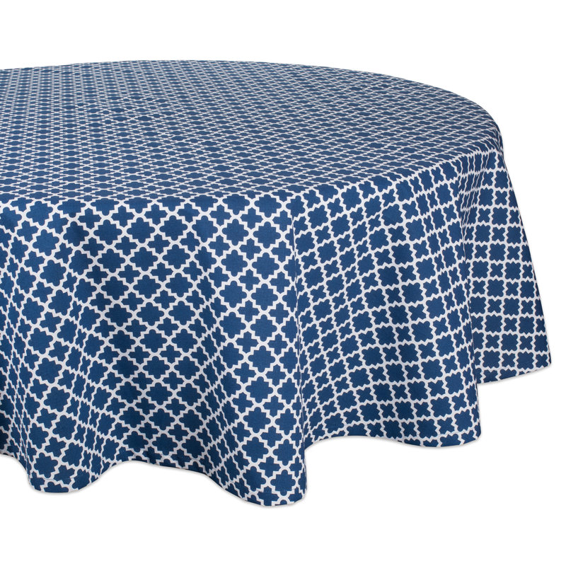 Trung Lattice Tablecloth, Nautical Blue
