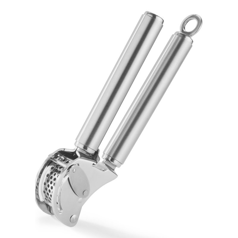 Stainless Steel Garlic and Ginger Press with Scraper, 9-inch