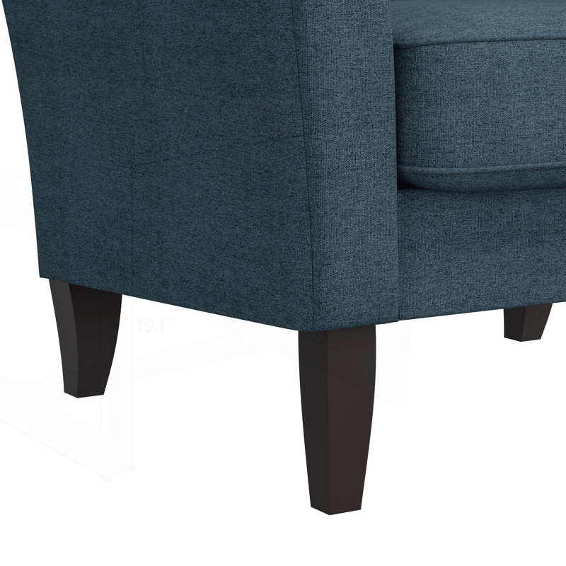 Treillis Dacro avec accoudoirs de couleur turquoise et pieds en bois massif, parfait pour un décor moderne et classique, Bleu