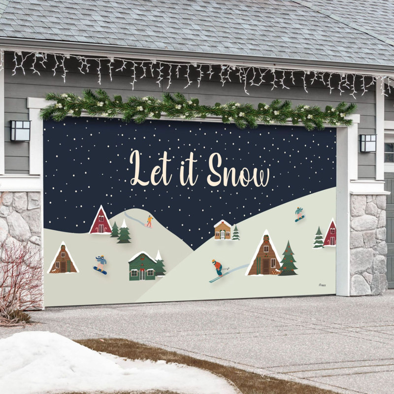 Murale de porte Let it Snow avec l 192 po