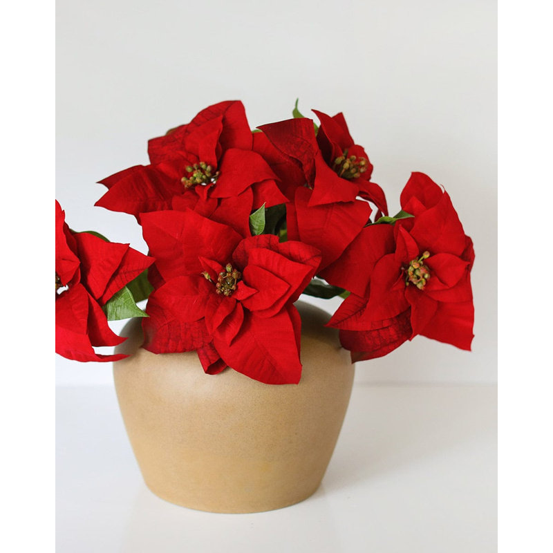 Poinsettia artificiel rouge de 61 cm, Rouge