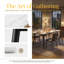 Modern Dining Table with Sintered Stone Top, White Matt Finish and Robust Carbon Steel Legs-834040415