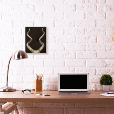 " Goat Horns Shadow Black Gold Animal " by Third And Wall