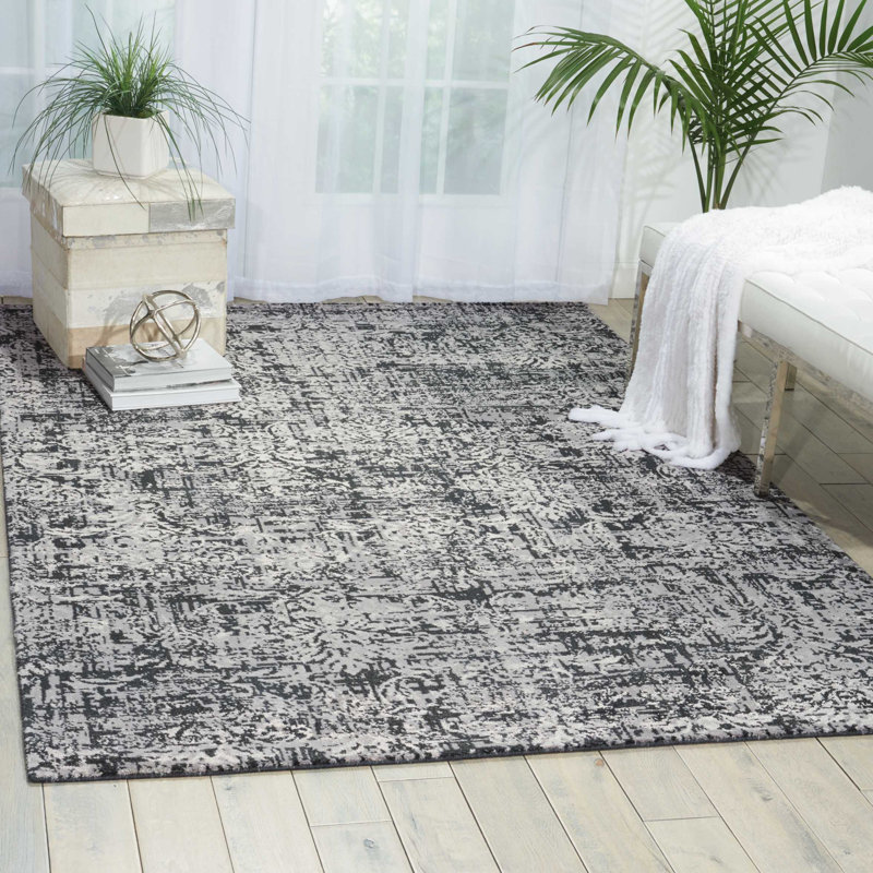 Tapis noir moderne Cannes, Rectangle 7 pi 9 po x 9 pi 9 po