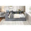 Lits en bois peu encombrants avec tablettes de rangement, design gris moderne