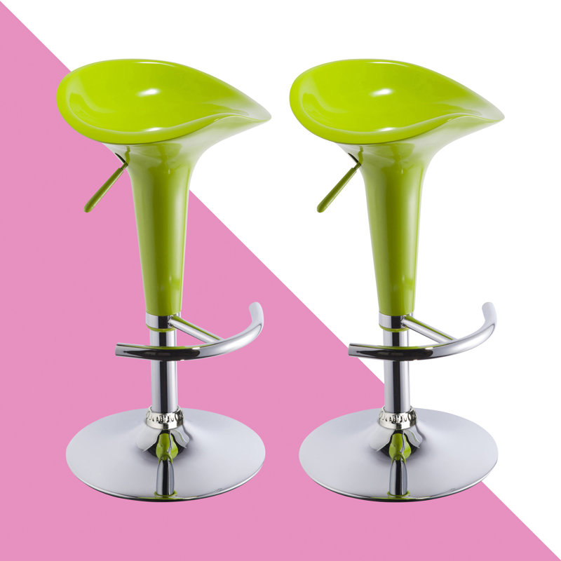 Gibbons Swivel Adjustable Height Bar Stool, Green