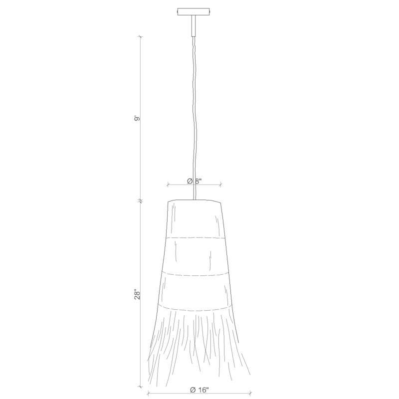 Porcupine Quill Cone Light Pendant