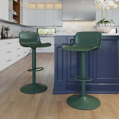 Beora Modern Swivel PP Adjustable Height Bar Stool, Set of 2