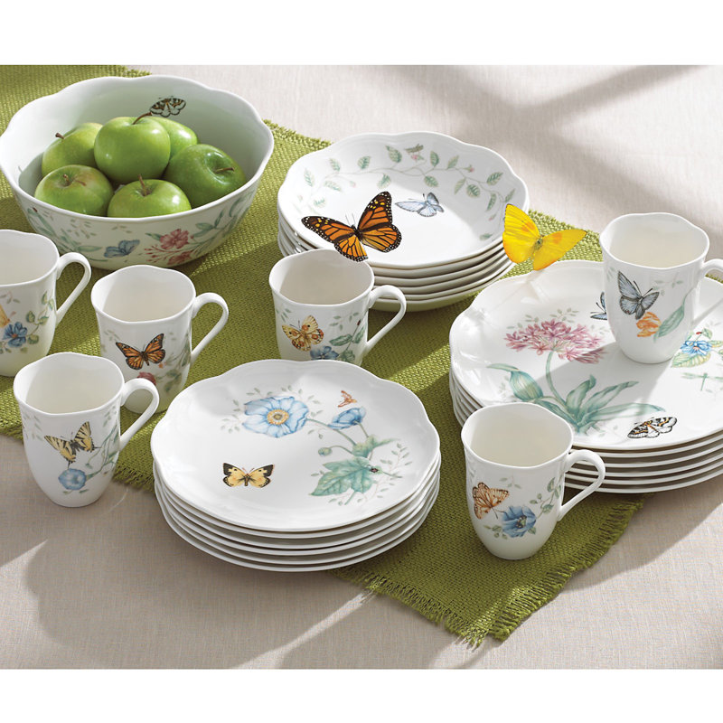 Lenox Butterfly Meadow 18 Piece Dinnerware Set, Service for 6